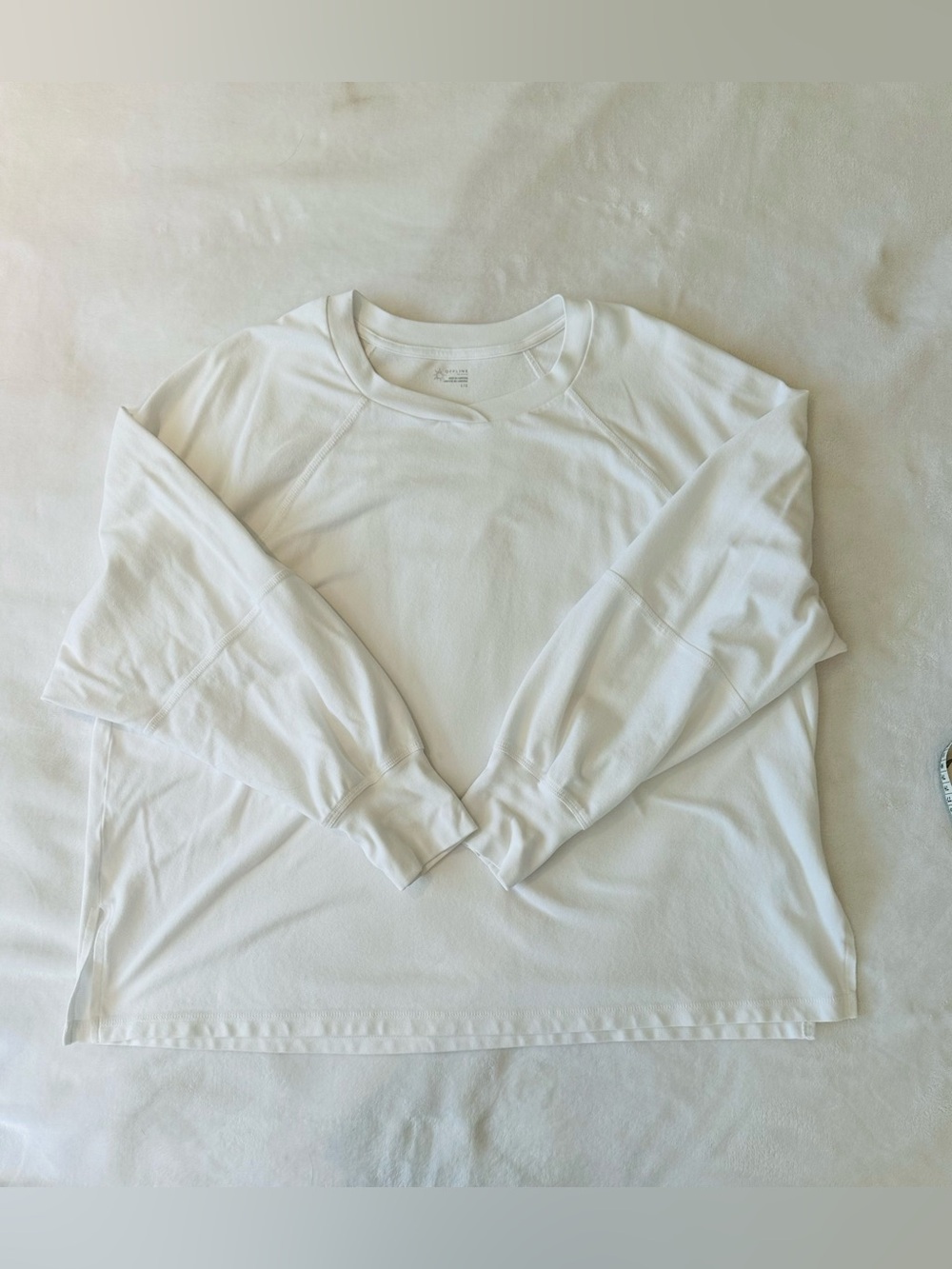 Aerie - women’s size L - long sleeve pique tee- white